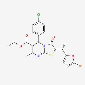 ethyl (2Z)-2-[(5-bromofuran-2-yl)methylidene]-5-(4-chlorophenyl)-7-methyl-3-oxo-5H-[1,3]thiazolo[3,2-a]pyrimidine-6-carboxylate