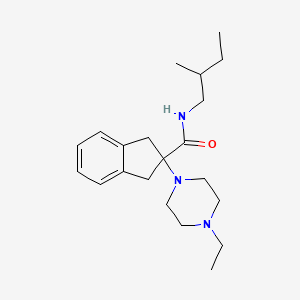 2-(4-ethyl-1-piperazinyl)-N-(2-methylbutyl)-2-indanecarboxamide