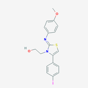 molecular formula C18H17IN2O2S B389104 2-(4-(4-iodophenyl)-2-[(4-methoxyphenyl)imino]-1,3-thiazol-3(2H)-yl)ethanol 