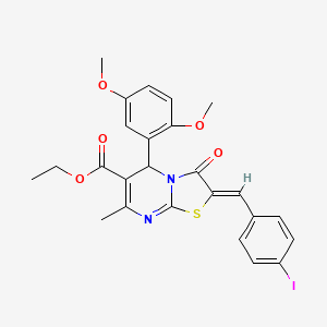 ethyl (2Z)-5-(2,5-dimethoxyphenyl)-2-[(4-iodophenyl)methylidene]-7-methyl-3-oxo-5H-[1,3]thiazolo[3,2-a]pyrimidine-6-carboxylate