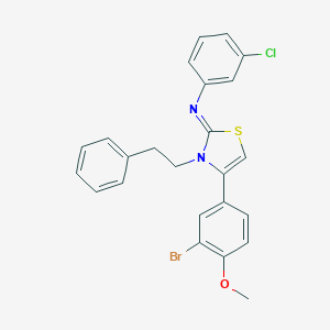 (2Z)-4-(3-BROMO-4-METHOXYPHENYL)-N-(3-CHLOROPHENYL)-3-(2-PHENYLETHYL)-2,3-DIHYDRO-1,3-THIAZOL-2-IMINE