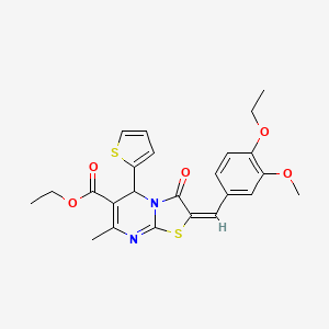 ethyl 2-(4-ethoxy-3-methoxybenzylidene)-7-methyl-3-oxo-5-(2-thienyl)-2,3-dihydro-5H-[1,3]thiazolo[3,2-a]pyrimidine-6-carboxylate