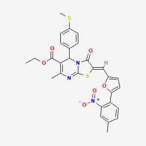 ethyl 7-methyl-2-{[5-(4-methyl-2-nitrophenyl)-2-furyl]methylene}-5-[4-(methylthio)phenyl]-3-oxo-2,3-dihydro-5H-[1,3]thiazolo[3,2-a]pyrimidine-6-carboxylate