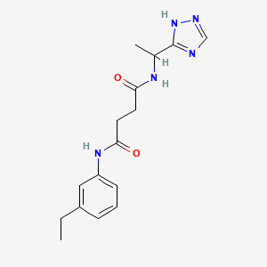 molecular formula C16H21N5O2 B3891099 N-(3-ethylphenyl)-N'-[1-(1H-1,2,4-triazol-5-yl)ethyl]succinamide 