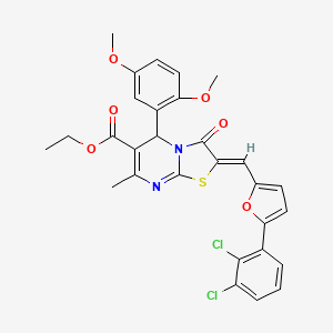 ethyl 2-{[5-(2,3-dichlorophenyl)-2-furyl]methylene}-5-(2,5-dimethoxyphenyl)-7-methyl-3-oxo-2,3-dihydro-5H-[1,3]thiazolo[3,2-a]pyrimidine-6-carboxylate