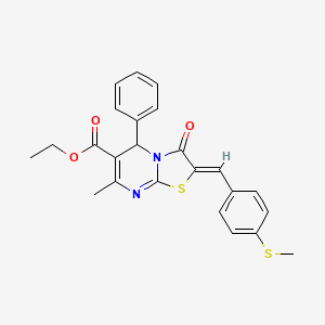 ethyl (2Z)-7-methyl-2-[(4-methylsulfanylphenyl)methylidene]-3-oxo-5-phenyl-5H-[1,3]thiazolo[3,2-a]pyrimidine-6-carboxylate