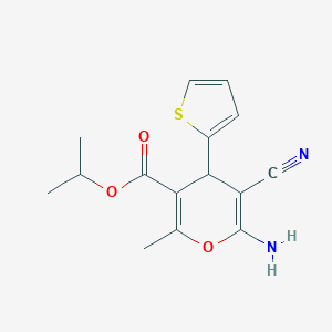 molecular formula C15H16N2O3S B389119 isopropyl 6-amino-5-cyano-2-methyl-4-(2-thienyl)-4H-pyran-3-carboxylate 