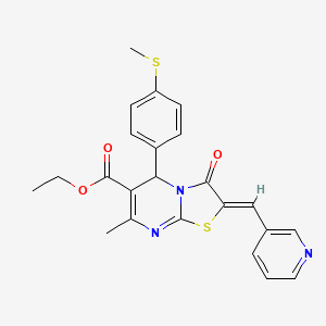 ethyl 7-methyl-5-[4-(methylthio)phenyl]-3-oxo-2-(3-pyridinylmethylene)-2,3-dihydro-5H-[1,3]thiazolo[3,2-a]pyrimidine-6-carboxylate