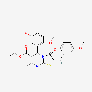 ethyl (2E)-5-(2,5-dimethoxyphenyl)-2-[(3-methoxyphenyl)methylidene]-7-methyl-3-oxo-5H-[1,3]thiazolo[3,2-a]pyrimidine-6-carboxylate