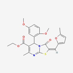 ethyl (2E)-5-(2,5-dimethoxyphenyl)-7-methyl-2-[(5-methylfuran-2-yl)methylidene]-3-oxo-5H-[1,3]thiazolo[3,2-a]pyrimidine-6-carboxylate