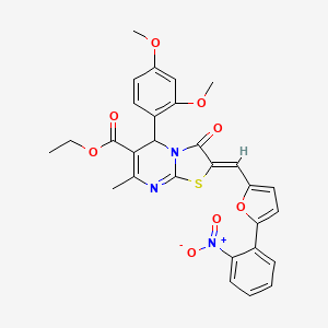 Ethyl (2Z)-5-(2,4-dimethoxyphenyl)-7-methyl-2-{[5-(2-nitrophenyl)furan-2-YL]methylidene}-3-oxo-2H,3H,5H-[1,3]thiazolo[3,2-A]pyrimidine-6-carboxylate