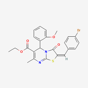 ethyl (2E)-2-[(4-bromophenyl)methylidene]-5-(2-methoxyphenyl)-7-methyl-3-oxo-5H-[1,3]thiazolo[3,2-a]pyrimidine-6-carboxylate