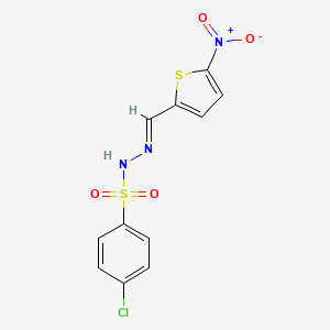 molecular formula C11H8ClN3O4S2 B3891246 4-chloro-N'-[(5-nitro-2-thienyl)methylene]benzenesulfonohydrazide 