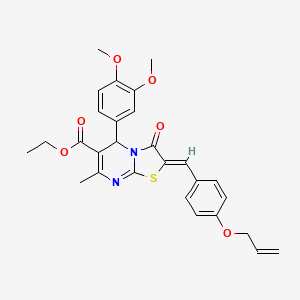 ethyl (2Z)-5-(3,4-dimethoxyphenyl)-7-methyl-3-oxo-2-[(4-prop-2-enoxyphenyl)methylidene]-5H-[1,3]thiazolo[3,2-a]pyrimidine-6-carboxylate