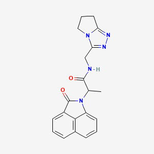 molecular formula C20H19N5O2 B3891272 N-(6,7-dihydro-5H-pyrrolo[2,1-c][1,2,4]triazol-3-ylmethyl)-2-(2-oxobenzo[cd]indol-1(2H)-yl)propanamide 