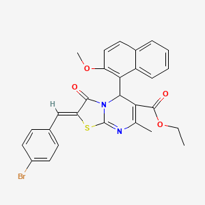 ethyl (2Z)-2-[(4-bromophenyl)methylidene]-5-(2-methoxynaphthalen-1-yl)-7-methyl-3-oxo-5H-[1,3]thiazolo[3,2-a]pyrimidine-6-carboxylate