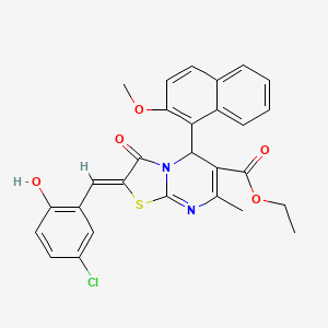 ethyl (2Z)-2-[(5-chloro-2-hydroxyphenyl)methylidene]-5-(2-methoxynaphthalen-1-yl)-7-methyl-3-oxo-5H-[1,3]thiazolo[3,2-a]pyrimidine-6-carboxylate