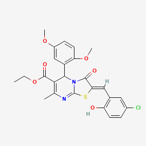 ethyl (2Z)-2-[(5-chloro-2-hydroxyphenyl)methylidene]-5-(2,5-dimethoxyphenyl)-7-methyl-3-oxo-5H-[1,3]thiazolo[3,2-a]pyrimidine-6-carboxylate