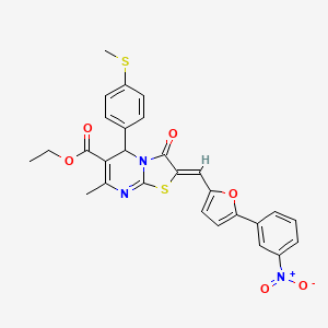 ethyl 7-methyl-5-[4-(methylthio)phenyl]-2-{[5-(3-nitrophenyl)-2-furyl]methylene}-3-oxo-2,3-dihydro-5H-[1,3]thiazolo[3,2-a]pyrimidine-6-carboxylate