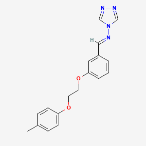 molecular formula C18H18N4O2 B3891370 (E)-1-{3-[2-(4-METHYLPHENOXY)ETHOXY]PHENYL}-N-(4H-1,2,4-TRIAZOL-4-YL)METHANIMINE 