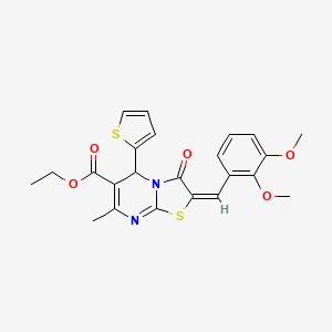 ethyl 2-(2,3-dimethoxybenzylidene)-7-methyl-3-oxo-5-(2-thienyl)-2,3-dihydro-5H-[1,3]thiazolo[3,2-a]pyrimidine-6-carboxylate