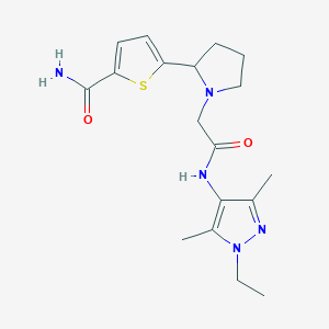 5-(1-{2-[(1-ethyl-3,5-dimethyl-1H-pyrazol-4-yl)amino]-2-oxoethyl}pyrrolidin-2-yl)thiophene-2-carboxamide