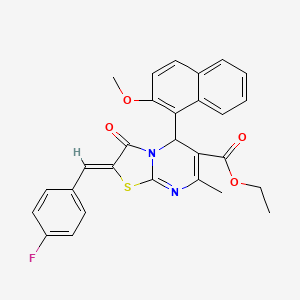 ethyl (2Z)-2-[(4-fluorophenyl)methylidene]-5-(2-methoxynaphthalen-1-yl)-7-methyl-3-oxo-5H-[1,3]thiazolo[3,2-a]pyrimidine-6-carboxylate