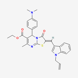 ethyl 2-[(1-allyl-1H-indol-3-yl)methylene]-5-[4-(dimethylamino)phenyl]-7-methyl-3-oxo-2,3-dihydro-5H-[1,3]thiazolo[3,2-a]pyrimidine-6-carboxylate