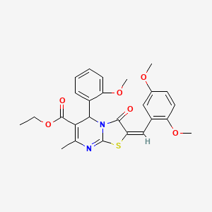 ethyl 2-(2,5-dimethoxybenzylidene)-5-(2-methoxyphenyl)-7-methyl-3-oxo-2,3-dihydro-5H-[1,3]thiazolo[3,2-a]pyrimidine-6-carboxylate