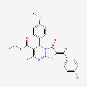 ethyl (2Z)-2-(4-bromobenzylidene)-7-methyl-5-[4-(methylsulfanyl)phenyl]-3-oxo-2,3-dihydro-5H-[1,3]thiazolo[3,2-a]pyrimidine-6-carboxylate