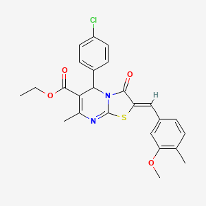 ethyl (2Z)-5-(4-chlorophenyl)-2-[(3-methoxy-4-methylphenyl)methylidene]-7-methyl-3-oxo-5H-[1,3]thiazolo[3,2-a]pyrimidine-6-carboxylate