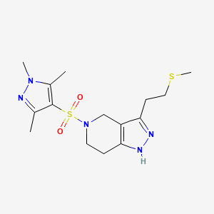 3-[2-(methylthio)ethyl]-5-[(1,3,5-trimethyl-1H-pyrazol-4-yl)sulfonyl]-4,5,6,7-tetrahydro-1H-pyrazolo[4,3-c]pyridine