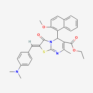 ethyl 2-[4-(dimethylamino)benzylidene]-5-(2-methoxy-1-naphthyl)-7-methyl-3-oxo-2,3-dihydro-5H-[1,3]thiazolo[3,2-a]pyrimidine-6-carboxylate