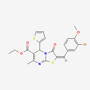 ethyl 2-(3-bromo-4-methoxybenzylidene)-7-methyl-3-oxo-5-(2-thienyl)-2,3-dihydro-5H-[1,3]thiazolo[3,2-a]pyrimidine-6-carboxylate