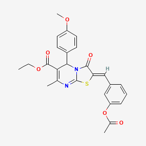 molecular formula C26H24N2O6S B3891515 ethyl (2Z)-2-[(3-acetyloxyphenyl)methylidene]-5-(4-methoxyphenyl)-7-methyl-3-oxo-5H-[1,3]thiazolo[3,2-a]pyrimidine-6-carboxylate 