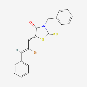 molecular formula C19H14BrNOS2 B3891523 3-benzyl-5-[(Z)-2-bromo-3-phenylprop-2-enylidene]-2-sulfanylidene-1,3-thiazolidin-4-one 