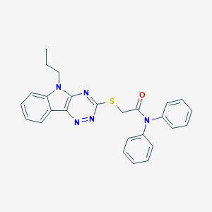 molecular formula C26H23N5OS B389153 N,N-diphenyl-2-[(5-propyl-5H-[1,2,4]triazino[5,6-b]indol-3-yl)sulfanyl]acetamide 