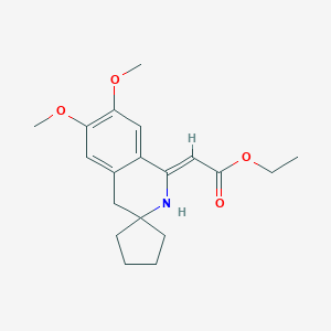 ethyl (2Z)-2-(6,7-dimethoxyspiro[2,4-dihydroisoquinoline-3,1'-cyclopentane]-1-ylidene)acetate