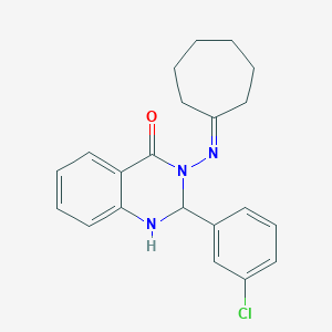 molecular formula C21H22ClN3O B389155 2-(3-chlorophenyl)-3-(cycloheptylideneamino)-2,3-dihydro-4(1H)-quinazolinone 