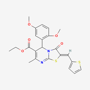 Ethyl (2Z)-5-(2,5-dimethoxyphenyl)-7-methyl-3-oxo-2-[(thiophen-2-YL)methylidene]-2H,3H,5H-[1,3]thiazolo[3,2-A]pyrimidine-6-carboxylate