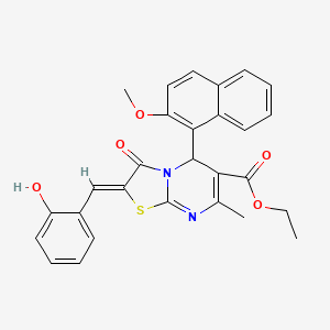 ETHYL (2Z)-2-[(2-HYDROXYPHENYL)METHYLIDENE]-5-(2-METHOXYNAPHTHALEN-1-YL)-7-METHYL-3-OXO-2H,3H,5H-[1,3]THIAZOLO[3,2-A]PYRIMIDINE-6-CARBOXYLATE