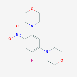 molecular formula C14H18FN3O4 B389156 4-[4-Fluoro-2-nitro-5-(4-morpholinyl)phenyl]morpholine 
