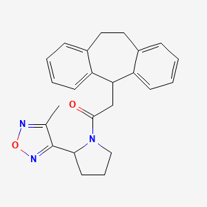 molecular formula C24H25N3O2 B3891628 3-[1-(10,11-dihydro-5H-dibenzo[a,d][7]annulen-5-ylacetyl)-2-pyrrolidinyl]-4-methyl-1,2,5-oxadiazole 