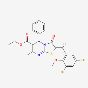 ethyl (2Z)-2-[(3,5-dibromo-2-methoxyphenyl)methylidene]-7-methyl-3-oxo-5-phenyl-5H-[1,3]thiazolo[3,2-a]pyrimidine-6-carboxylate