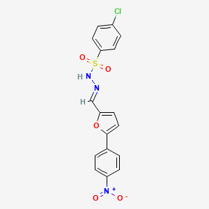 molecular formula C17H12ClN3O5S B3891650 4-chloro-N'-{[5-(4-nitrophenyl)-2-furyl]methylene}benzenesulfonohydrazide 