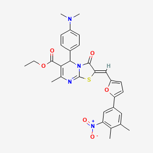 ethyl 5-[4-(dimethylamino)phenyl]-2-{[5-(3,4-dimethyl-5-nitrophenyl)-2-furyl]methylene}-7-methyl-3-oxo-2,3-dihydro-5H-[1,3]thiazolo[3,2-a]pyrimidine-6-carboxylate