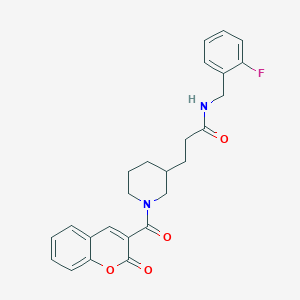 N-(2-fluorobenzyl)-3-{1-[(2-oxo-2H-chromen-3-yl)carbonyl]-3-piperidinyl}propanamide