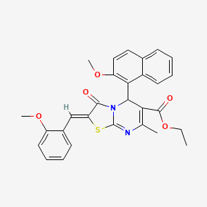 molecular formula C29H26N2O5S B3891727 ethyl (2Z)-5-(2-methoxynaphthalen-1-yl)-2-[(2-methoxyphenyl)methylidene]-7-methyl-3-oxo-5H-[1,3]thiazolo[3,2-a]pyrimidine-6-carboxylate 