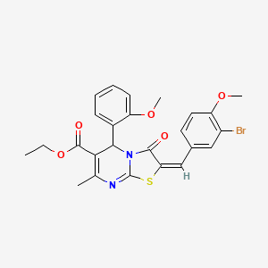 ethyl 2-(3-bromo-4-methoxybenzylidene)-5-(2-methoxyphenyl)-7-methyl-3-oxo-2,3-dihydro-5H-[1,3]thiazolo[3,2-a]pyrimidine-6-carboxylate