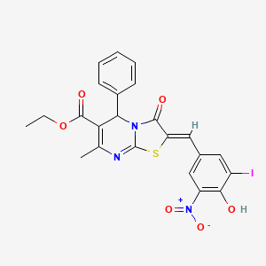 ethyl 2-(4-hydroxy-3-iodo-5-nitrobenzylidene)-7-methyl-3-oxo-5-phenyl-2,3-dihydro-5H-[1,3]thiazolo[3,2-a]pyrimidine-6-carboxylate